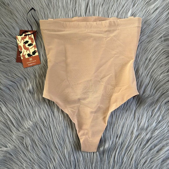 HoneyLove SuperPower Thong Women's Size Medium Tan‎ Shapewear Seamless Sculpting - Picture 1 of 7